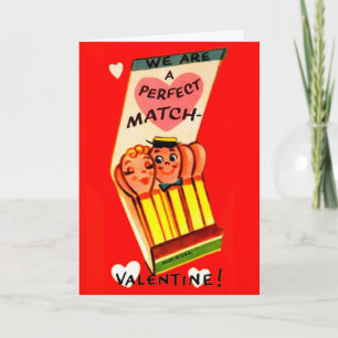 Matches rétros Carte Saint Valentin