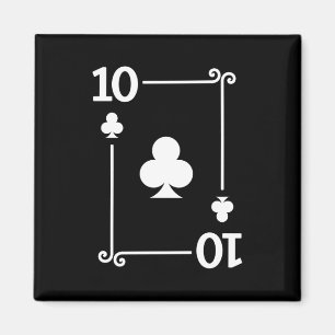 Matching 10 Clubs Anzug Playing Cards Modern 10 Magnet