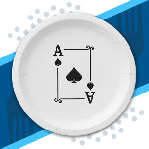 Matching Ace Spades Anzug Playing Cards Moderne Pappteller