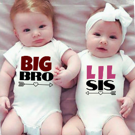 Matching Big Brother Little Sister Baby Strampler