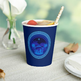 Matching Blue Nativity Weihnachten Pappbecher