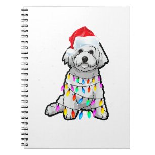 Matching Christmas Pajama T Shirt Bichon Frise Dog Notizblock