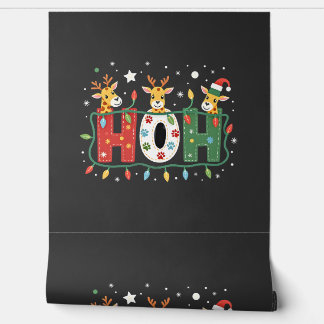 Matching Christmas Santa Hat Ho Ho Ho Giraffe Anim Tapete