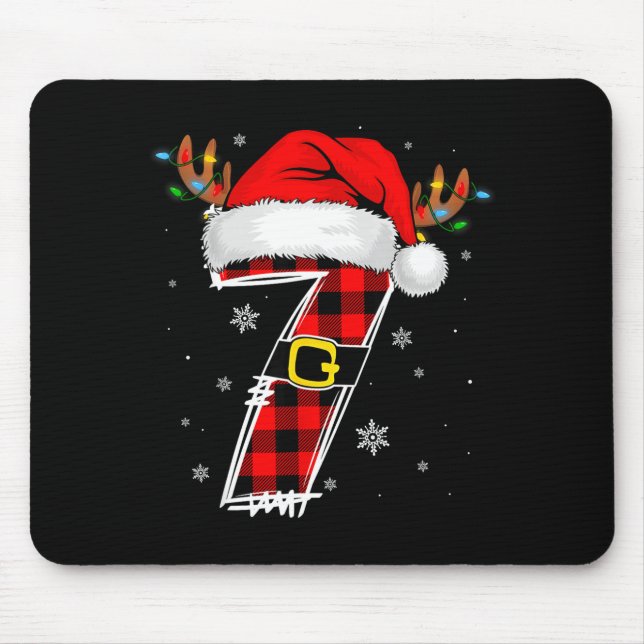 Matching Couples Christmas 6 7 Six Seven Meme Slan Mousepad (Vorne)
