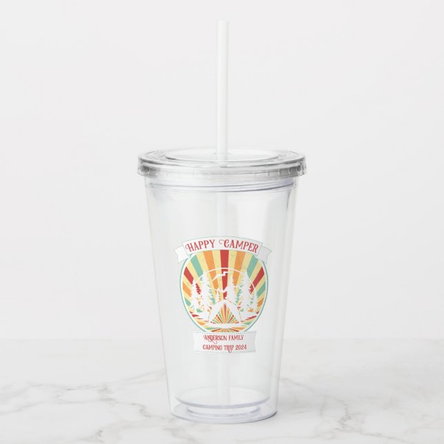 Matching customizable family camping, add name acryltrinkbecher (Vorderseite)