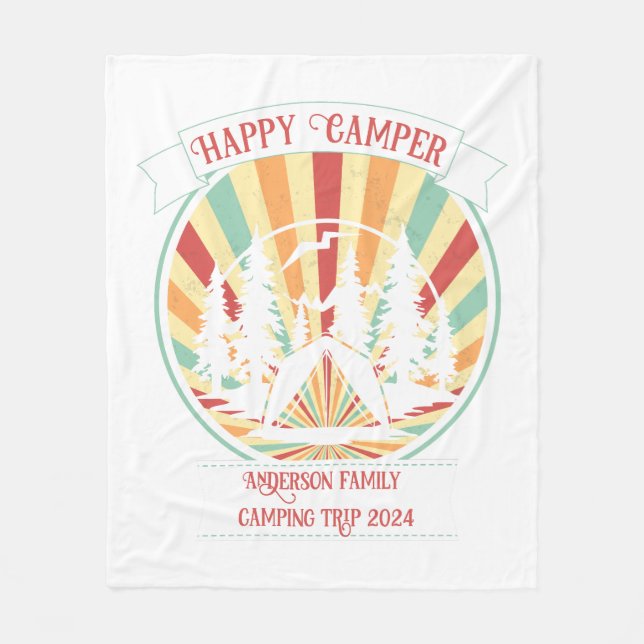 Matching customizable family camping, add name fleecedecke (Vorderseite)