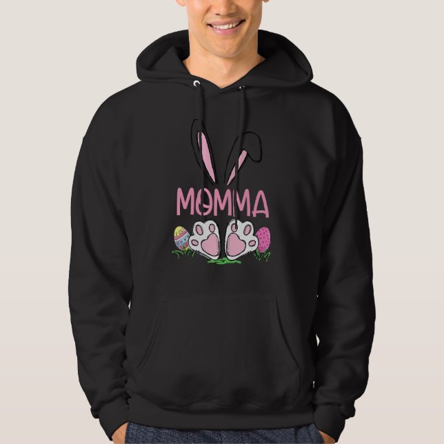 Matching Egg Hunter Niedlich Bunny Oars Ostermomma Hoodie (Vorderseite)