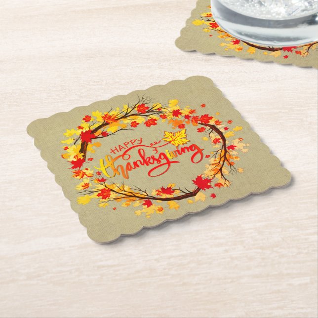 Matching Erntedank Herbstleaf Tones umgerundet Untersetzer (angewinkelt)