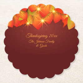 Matching Erntedank Orange Leaf Name Year Paper Untersetzer