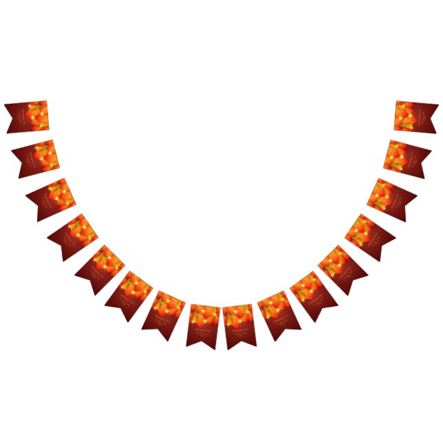 Matching Erntedank Orange Leaf Name Year Wimpelkette (Alle)