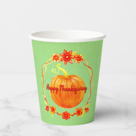 Matching Erntedank Pumpkin on Green Pappbecher