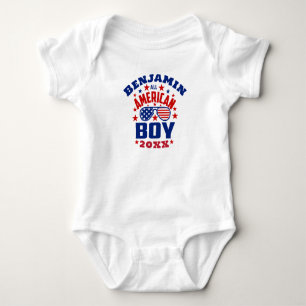 Matching Familienname 4. Juli All American Boy Baby Strampler
