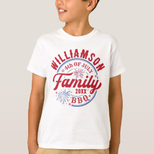 Matching Familienname 4. Juli Red White Blue T-Shirt