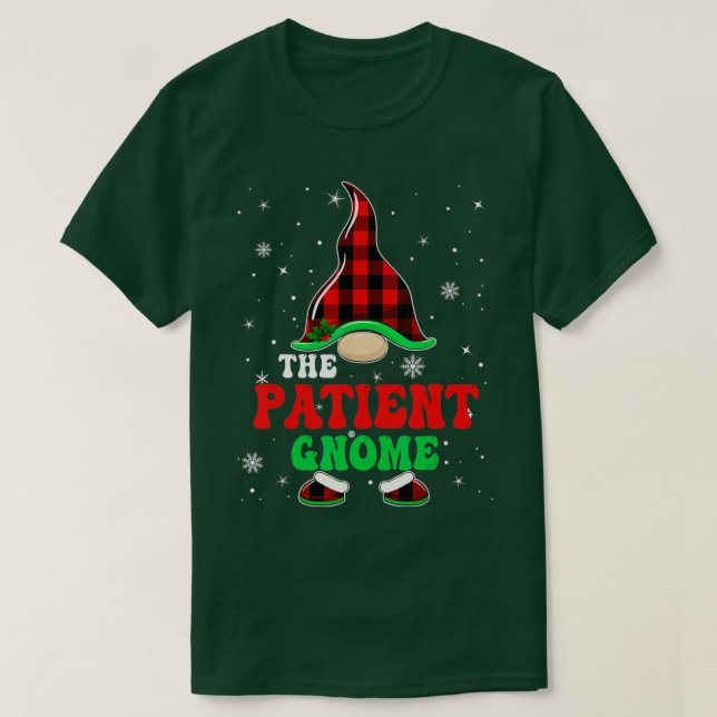 Matching Family Buffalo Kariert den Patient Gnome  T-Shirt (Design vorne)