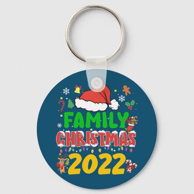Matching Family Christmas 2022 Team Santa Elf Squa Schlüsselanhänger (Vorderseite)