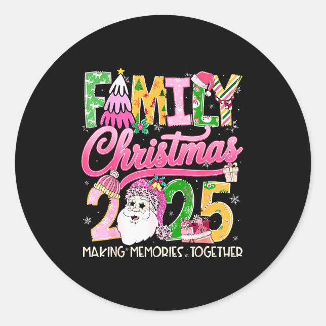 Matching Family Christmas 2025 Xmas Making Memorie Runder Aufkleber (Vorderseite)