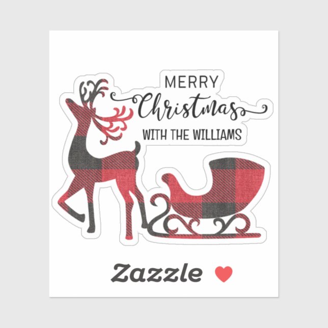 Matching Family Christmas | Personalisiert modern Aufkleber (Blatt)
