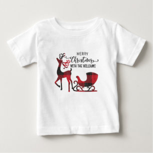 Matching Family Christmas   Personalisiert modern Baby T-shirt