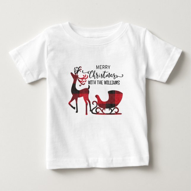 Matching Family Christmas | Personalisiert modern Baby T-shirt (Vorderseite)