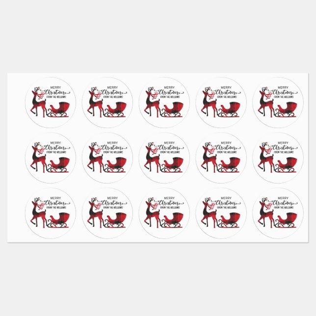 Matching Family Christmas | Personalisiert modern Etiketten (Blatt)
