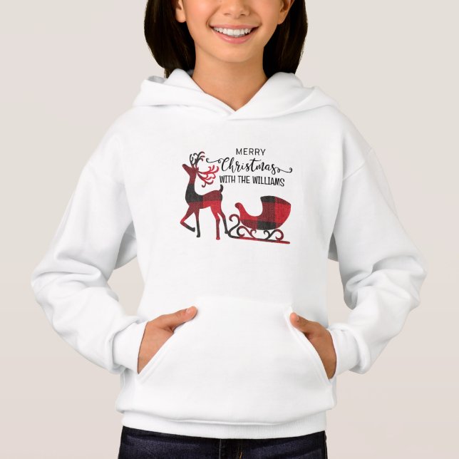 Matching Family Christmas | Personalisiert modern Hoodie (Vorderseite)