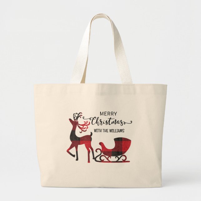 Matching Family Christmas | Personalisiert modern Jumbo Stoffbeutel (Vorne)