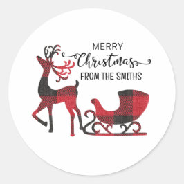 Matching Family Christmas | Personalisiert modern Runder Aufkleber