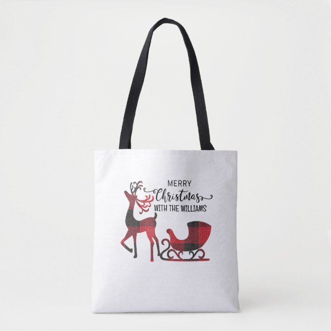 Matching Family Christmas | Personalisiert modern Tasche (Vorderseite)
