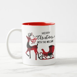 Matching Family Christmas | Personalisiert modern Zweifarbige Tasse