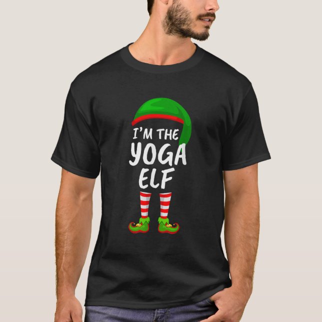 Matching Family Funny Ich bin die Yoga Elf Weihnac T-Shirt (Vorderseite)