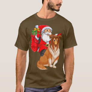 Matching Family Funny Santa Ride Shetland Sheepdog T-Shirt