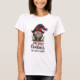 Matching Family Gnome Frohe Weihnachten | Karierte T-Shirt