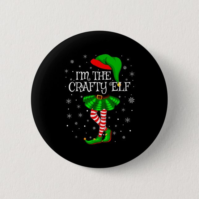 Matching Family Group I'm The Crafty Elf Christmas Button (Vorderseite)