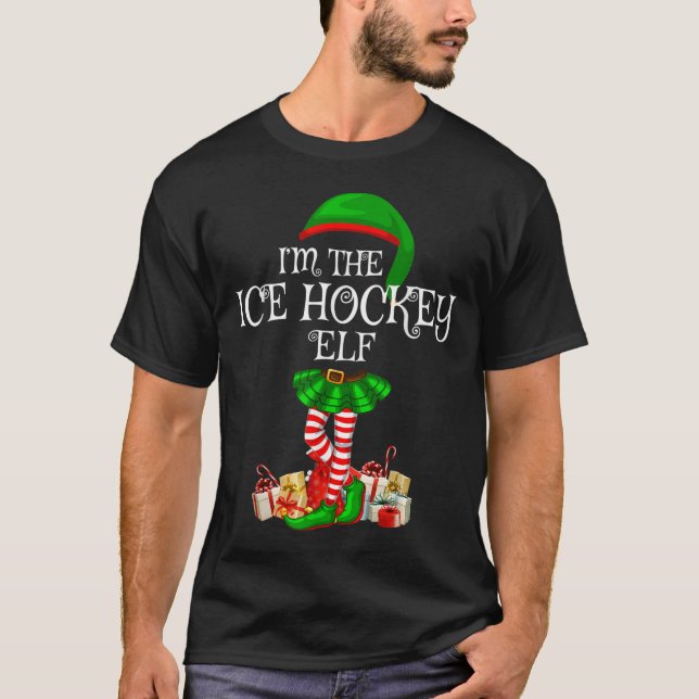 Matching Family Group I'm The Ice Hockey Elf Chris T-Shirt (Vorderseite)