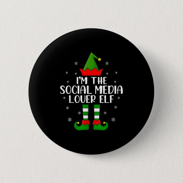 Matching Family I'm The Social Media Lover Elf Chr Button (Vorderseite)