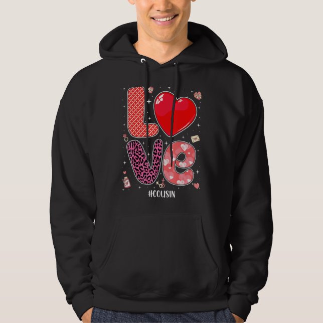 Matching Family Liebe Cousin Herzstück Valentin Hoodie (Vorderseite)