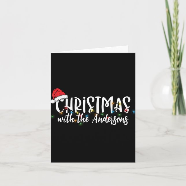 Matching Family String Lights Santa Hat Christmas  Karte (Vorderseite)