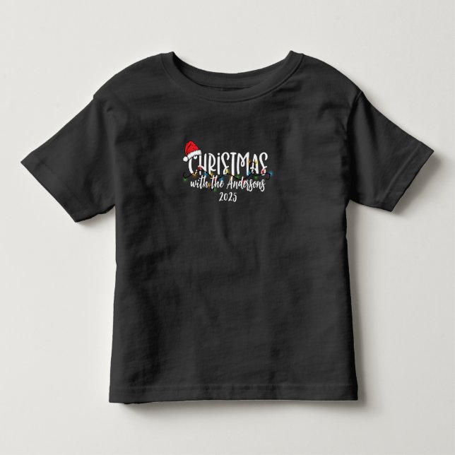 Matching Family String Lights Weihnachtsmannmütze  Kleinkind T-shirt (Vorderseite)
