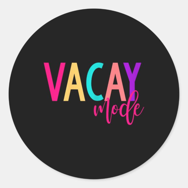 Matching Family Vacay S Vacay Mode Summer Runder Aufkleber (Vorderseite)