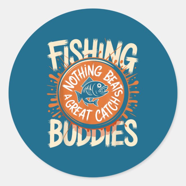 Matching Fishing Buddies Team Fisherman Friends Ch Runder Aufkleber (Vorderseite)