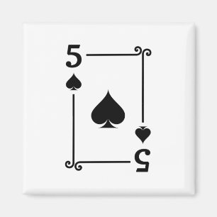 Matching Five Spades Anzug Playing Cards Modern 5 Magnet