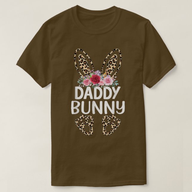Matching Funny Leopard Print Daddy Bunny Oaster T-Shirt (Design vorne)