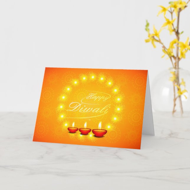 Matching Happy Diwali Gelbe Gruß / Einladung (Gelbe Blume)