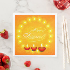 Matching Happy Diwali Yellow Serviette