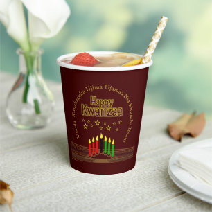 Matching Happy Kwanzaa Sieben Prinzipien Pappbecher