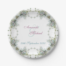 Matching Hochzeit Set vergessen mir Noten Pappteller