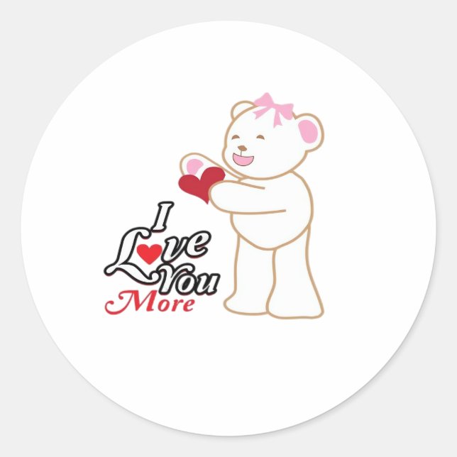 Matching Honeymoon Love You More Couple Style  Runder Aufkleber (Vorderseite)