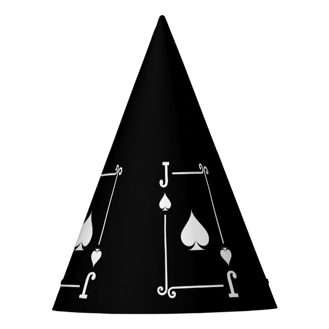 Matching Jack Spades Anzug Spielkarten Moderne Partyhütchen (Vorderseite)