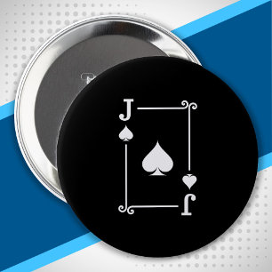 Matching Jack Spades Suit Playing Cards Modern Button