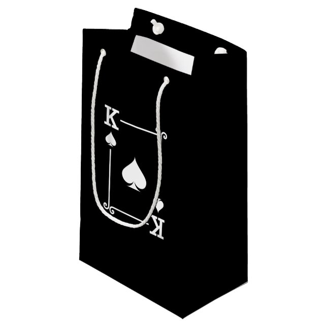 Matching King Spades Anzug Playing Cards Moderne Kleine Geschenktüte (Vorderseite Schrägansicht)